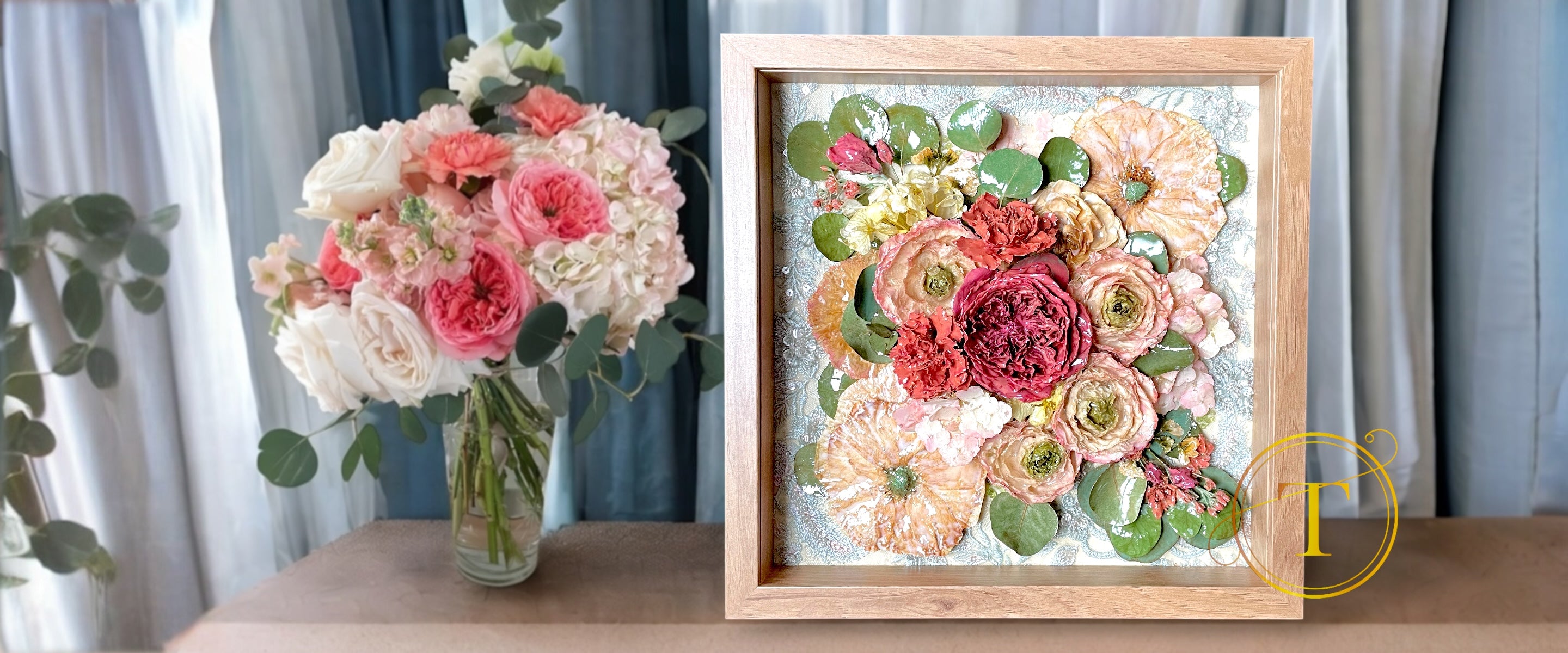 buchet mireasa conservat in rasina