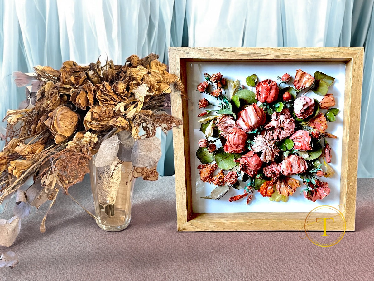 buchet uscat restaurat in tablou 3d