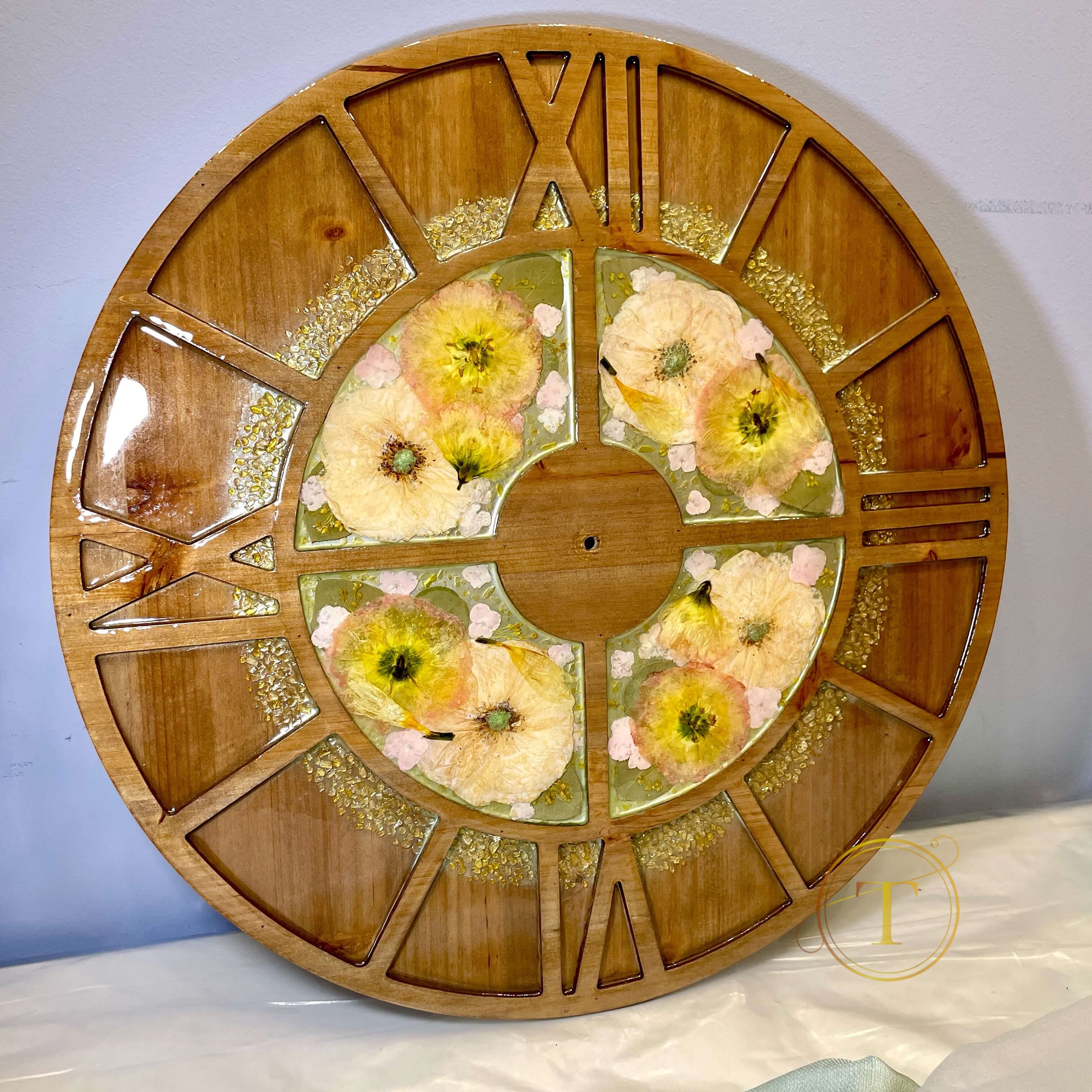 Artistic floral design using client’s wedding bouquet flowers.