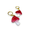 Red Mushroom Keychain - Sparkly Epoxy Resin Charm, Unique Gift Idea