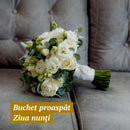 buchet mireasa proaspat din ziua nuntii flori naturale inainte de conservare