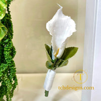 Buchet mireasa cu calele si anturium conservat 3D in rasină | Tablou 3D, 32×32cm