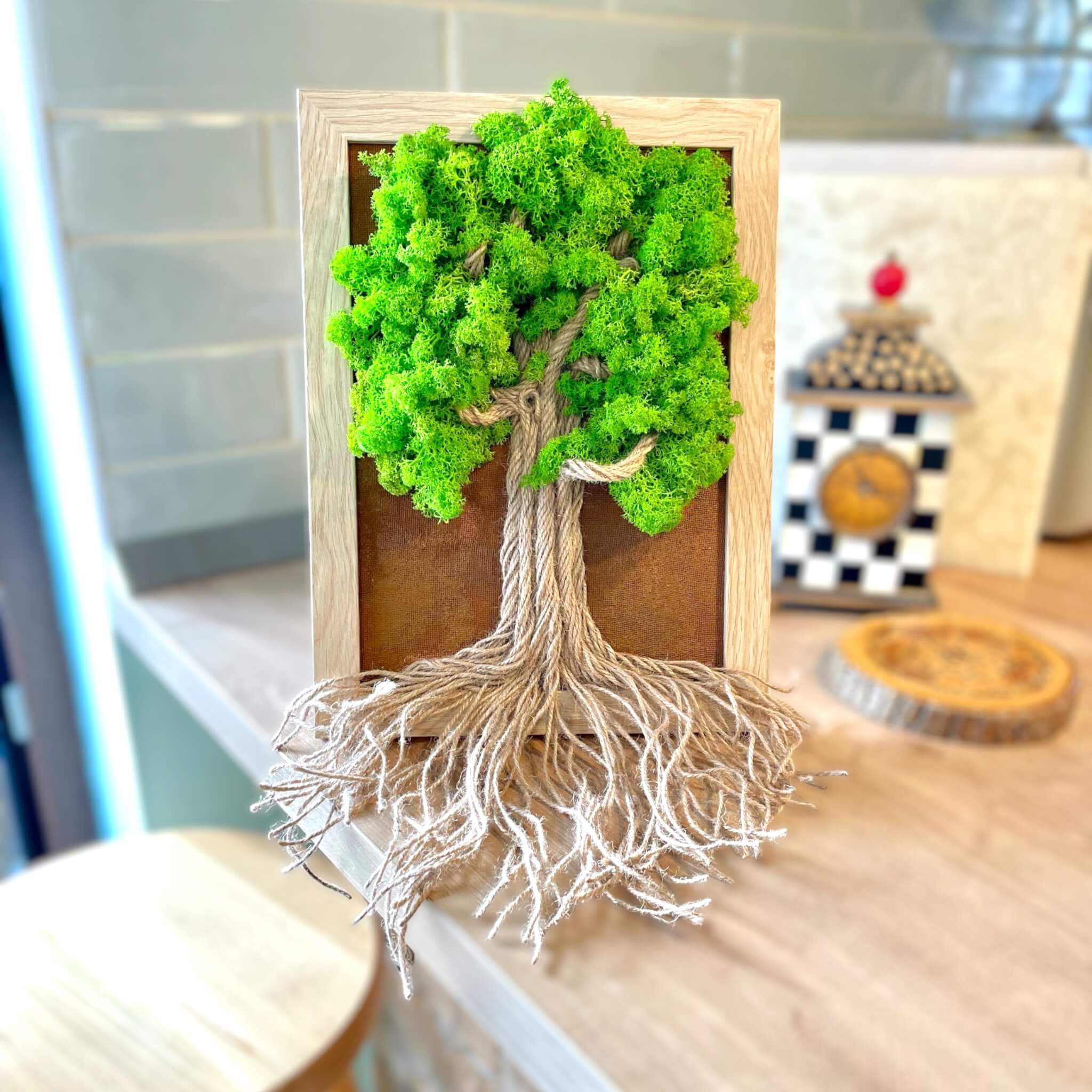 Wall Art Tree made of lichens and jute