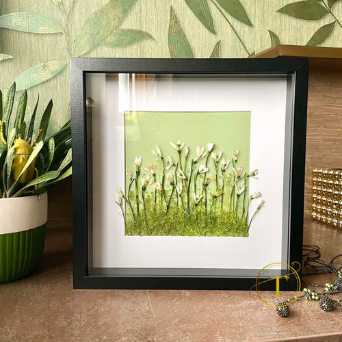 Buchet mini cu ghiocei naturali conservati in rasina | Amintire pretioasa