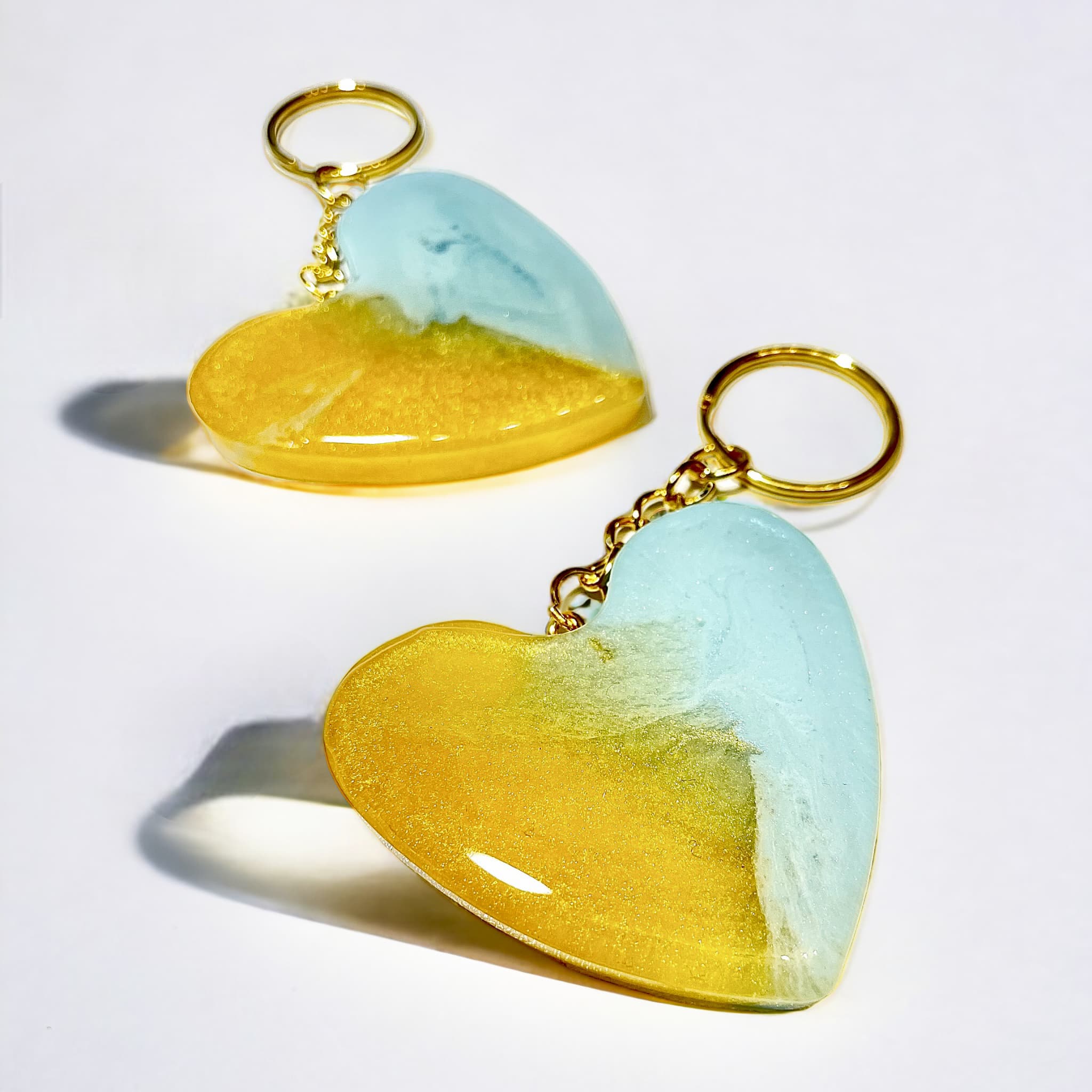 Close view of heart-shaped keychain