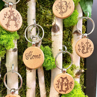 Cork board details: key rings on the key hooks