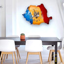 "Romanian Pride" wall clock over office table