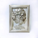 Money Tree made of romanian coins in a silver frame