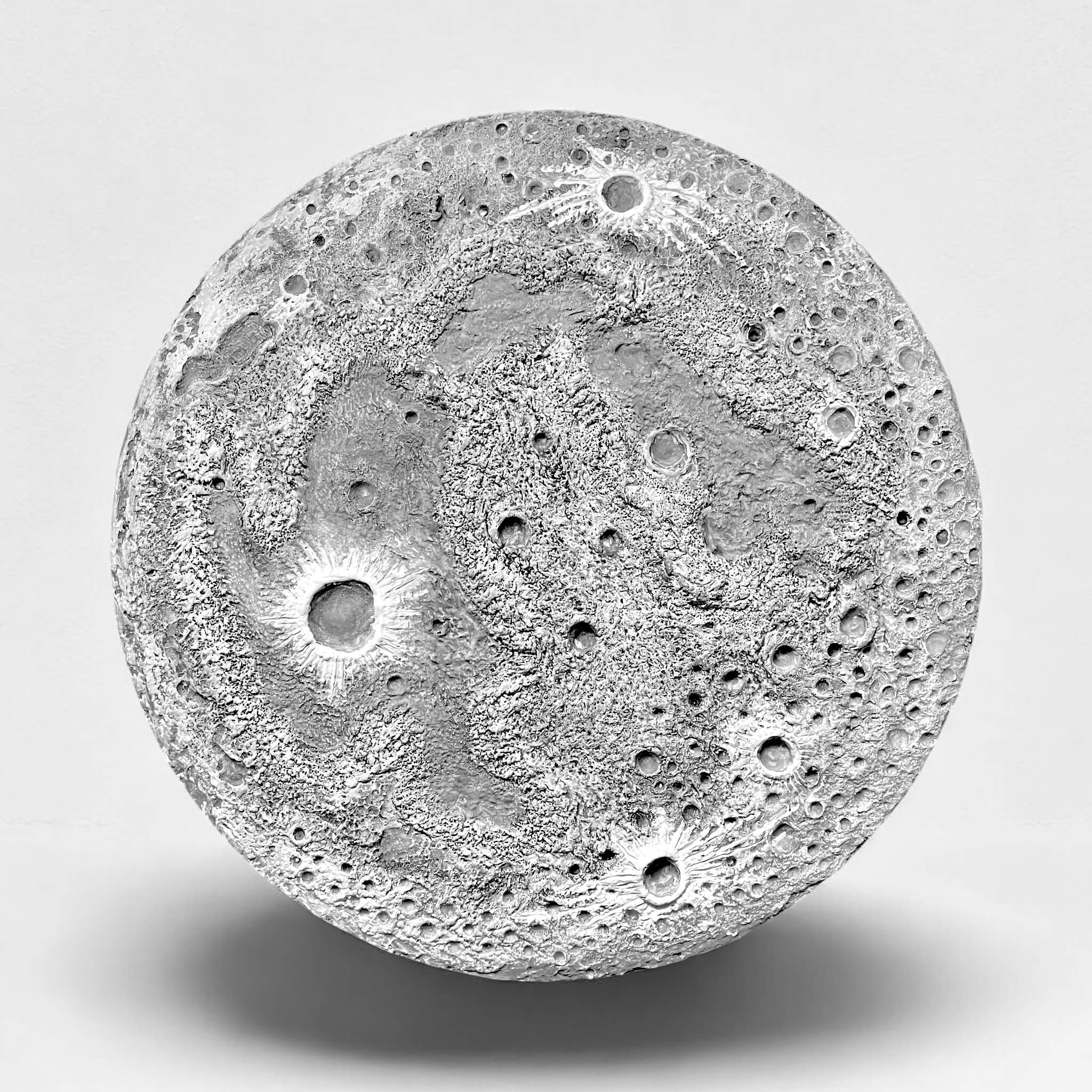 Textured Moon Wall Art | Gray, Ø30cm