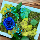 Mossy Garden: Personalized 3D Moss Wall Art with Rose, 18 x 23 cm