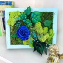 Mossy Garden: Personalized 3D Moss Wall Art with Rose, 18 x 23 cm