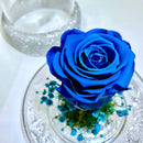 Blue Eternal Rose Glass Dome | H17cm