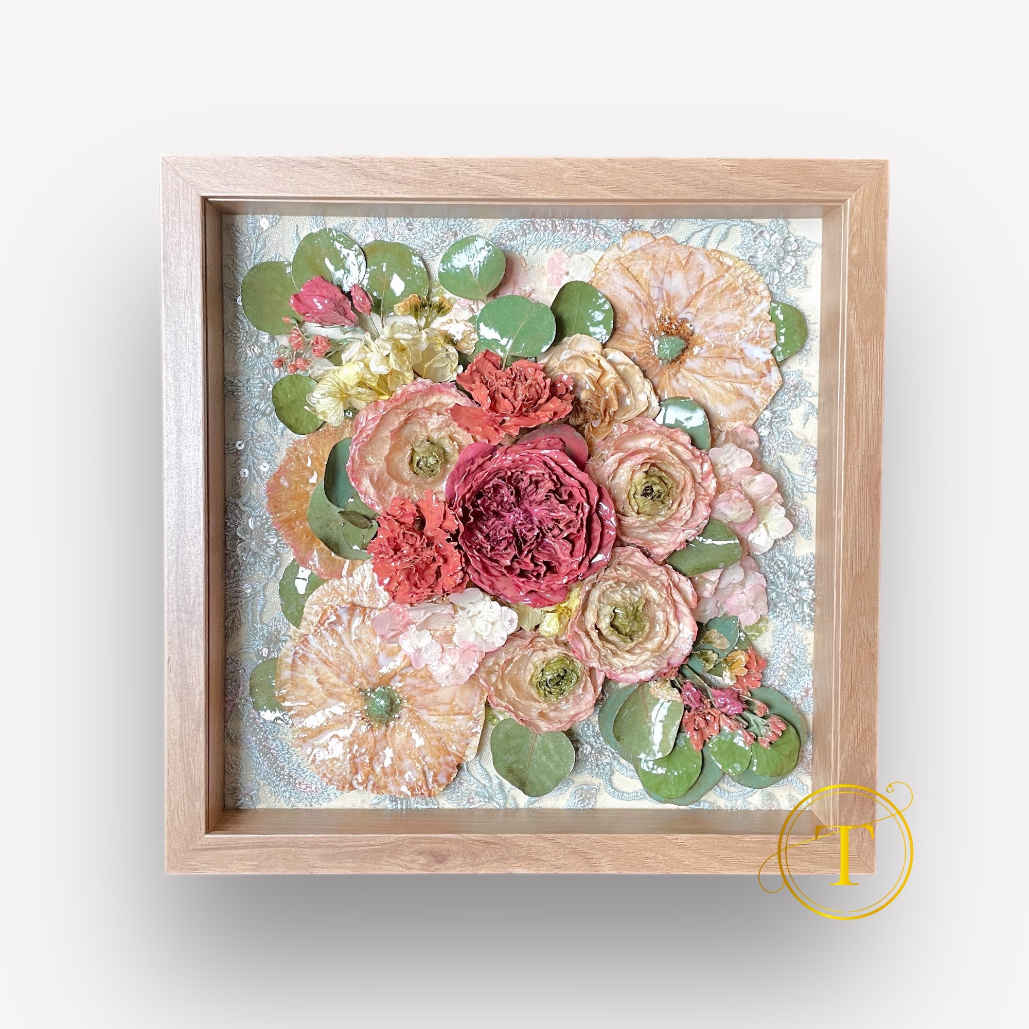 Wedding Flowers Shadowbox | Custom Epoxy Coating