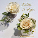 Aranjament cu trandafir conservat 3D in vaza din ceramica | Amintire pretioasa