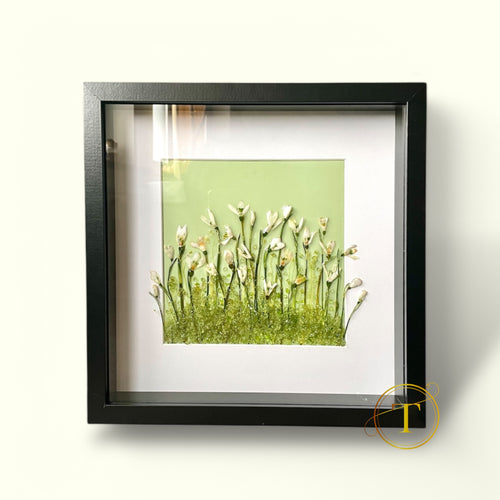 Buchet mini cu ghiocei naturali conservati in rasina | Amintire pretioasa