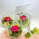 Eight of March gift boxes with preserved roses