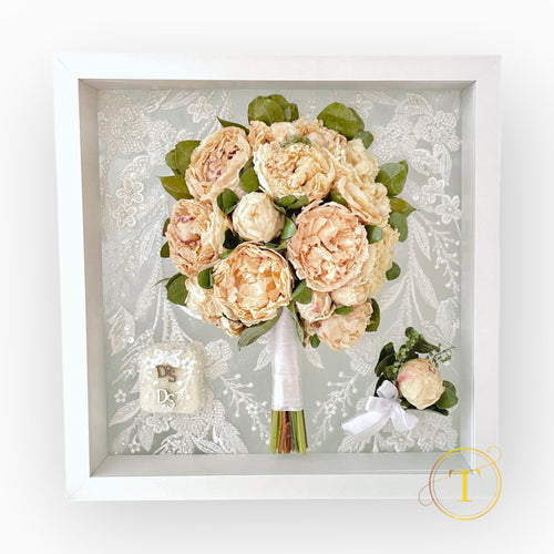 Preserved Stefania's wedding bouquet resin artork