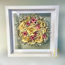 Conservare buchet de mireasa | Tablou 3D silueta rotunda, 32×32cm