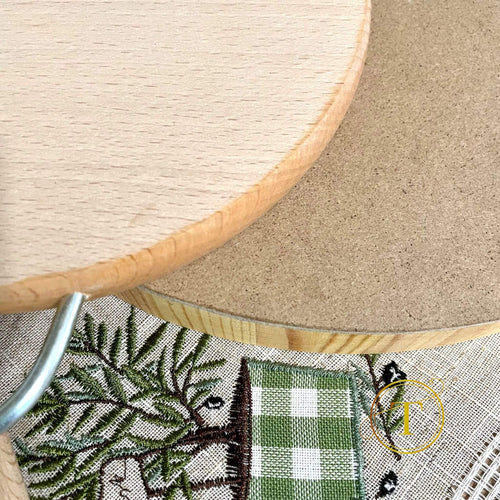 Wild Poppies – set tavă rotunda + tocator decorativ din lemn, pictat manual